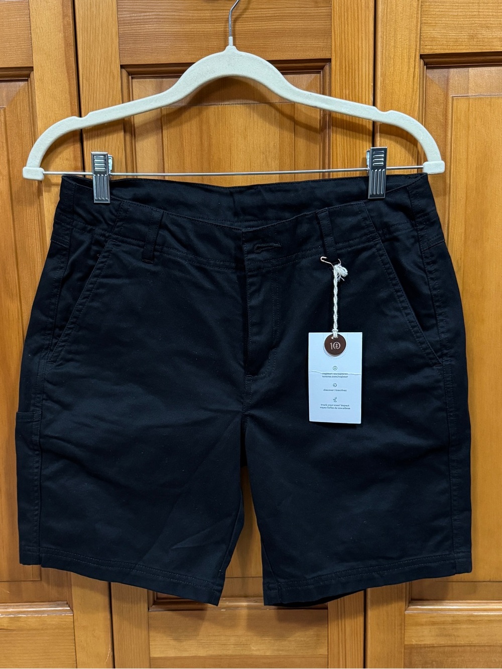 NWT Tentree Women’s Camp Shorts Black Organic Cotton Sz 8